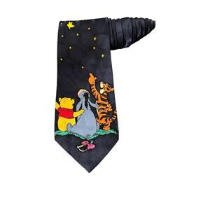 Disney Winnie The Pooh Tigger Eeyore Shooting Star Cartoon Necktie Silk